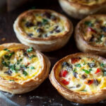 Flaky little mini quiche bites filled with cheese and various mix‑ins